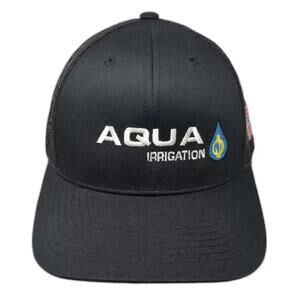 KBETHOS Trucker Hat Black White One Size Snapback Mesh Aqua Irrigation Flag